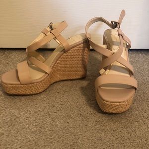 Jessica Simpson Leather Salona Wedges: 8.5